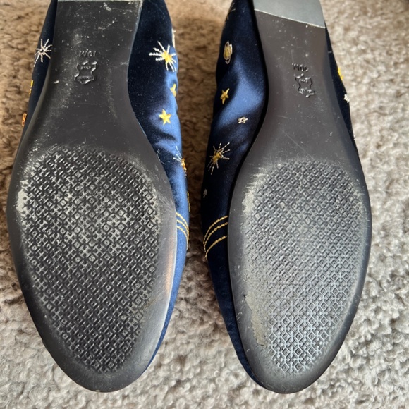 Tory Burch Olympia Embroidered Loafer in Navy SZ 10 - Picture 6 of 7